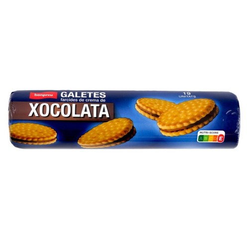 BONPREU Galetes farcides de crema de xocolata