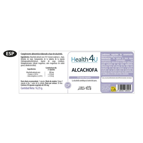 HEALTH 4U Complement alimentari de carxofa