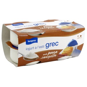 BONPREU Yogur griego de manzana y canela