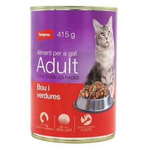 BONPREU Comida con buey y verduras para gato