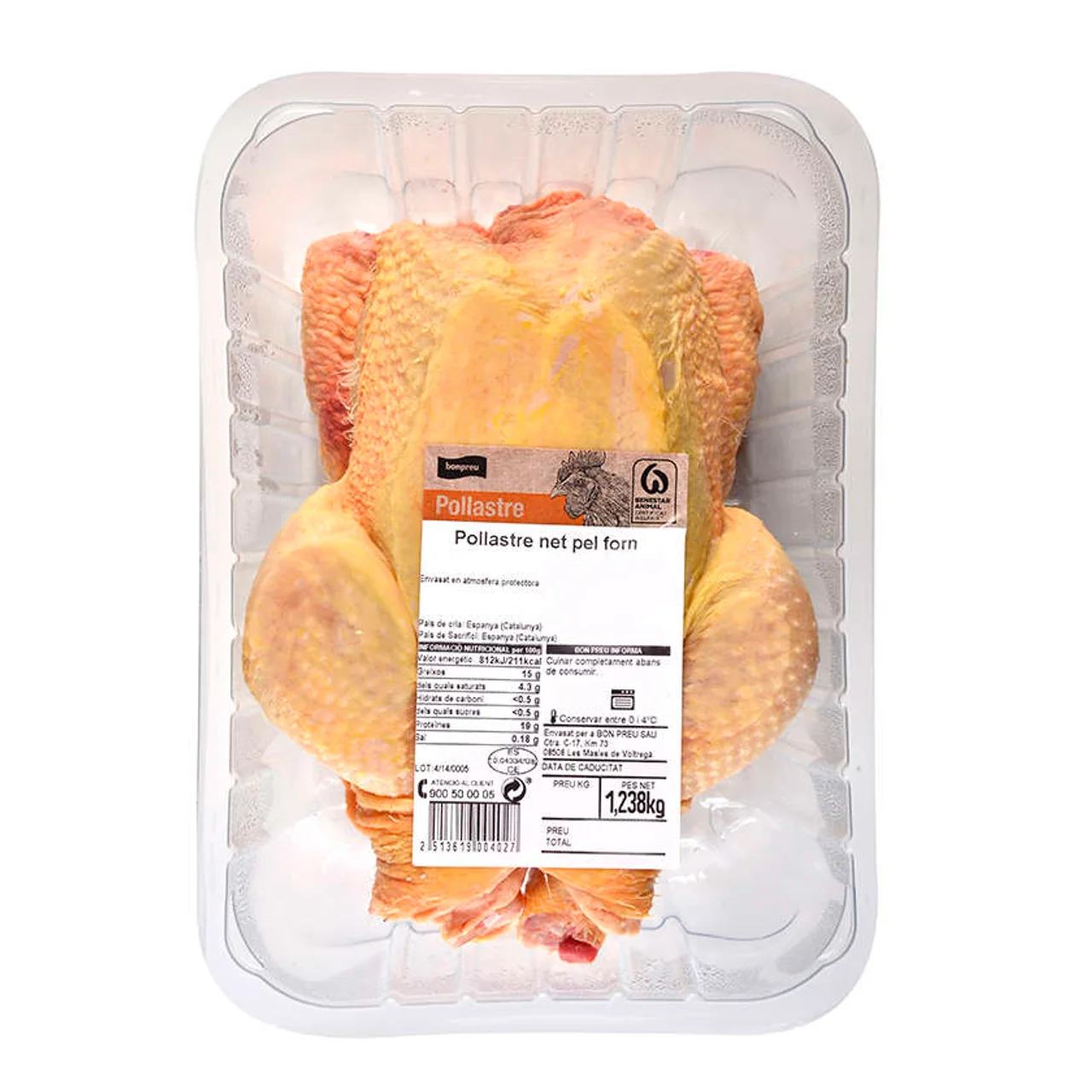 BONPREU Pollo limpio para el horno