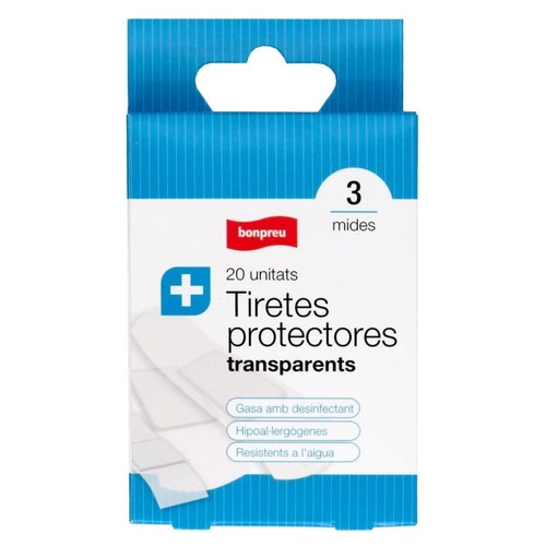 BONPREU Tiretes protectores transparents 3 mides