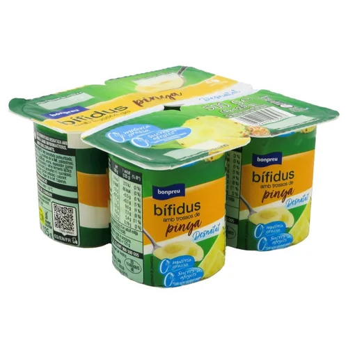 BONPREU Bífidus desnatado con trozos de melocotón