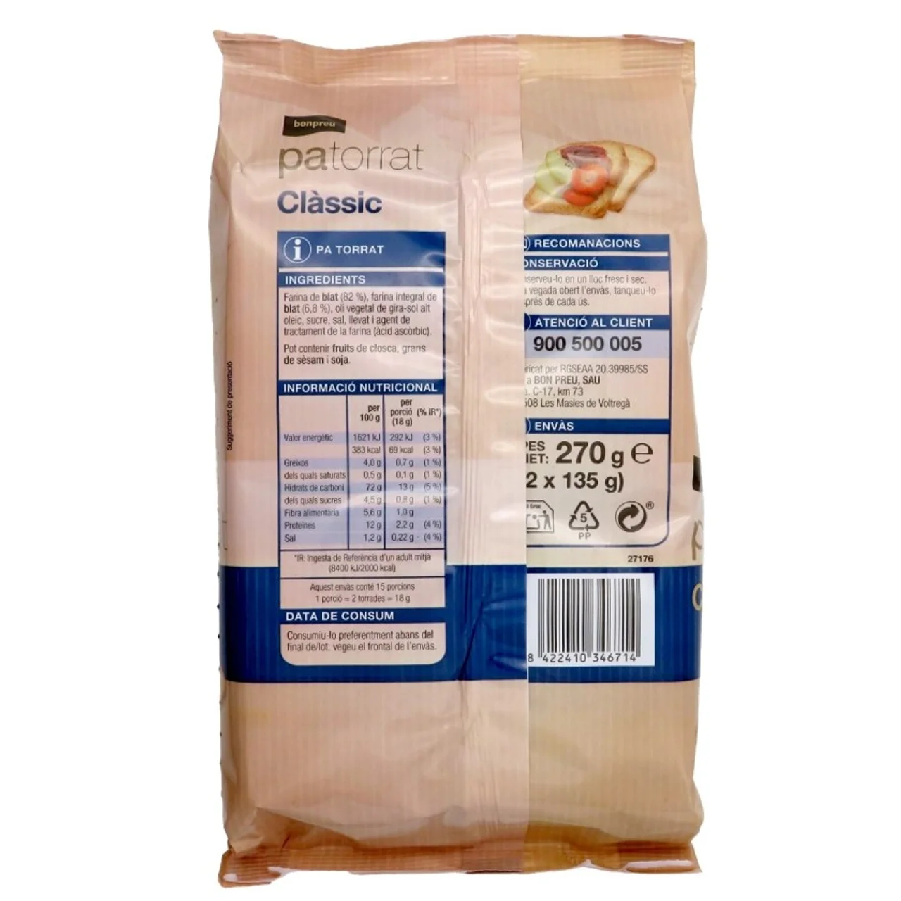 BONPREU Pan tostado clásico