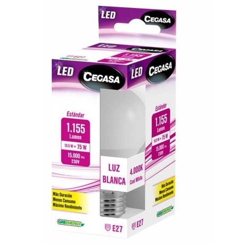 CEGASA Bombeta Led E27 llum blanca 10,5W-4000K
