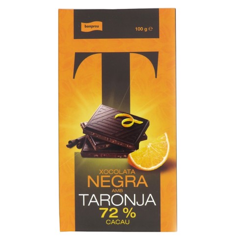 BONPREU Xocolata negra 72% amb taronja