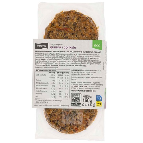 BONPREU Hamburguesa de kale y quinoa