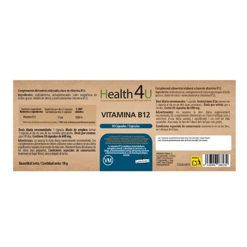 HEALTH 4U Complement alimentari vitamina B12