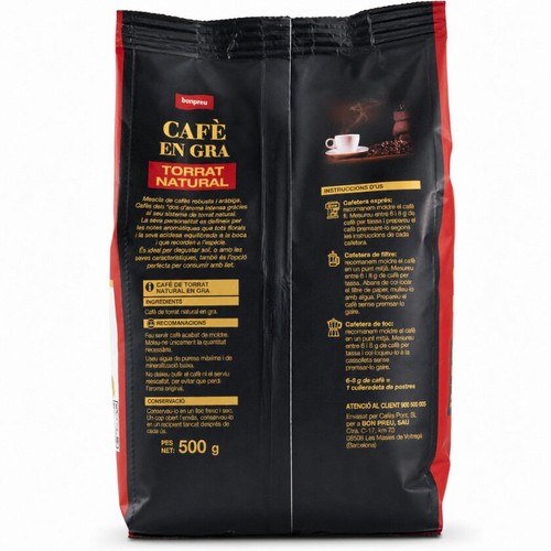 BONPREU Cafè en gra torrat natural