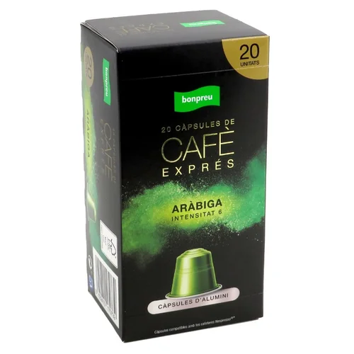 BONPREU Cápsulas de café Lungo Forte intensidad 10