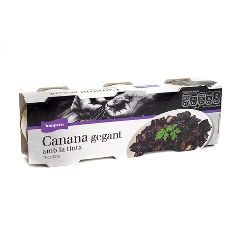 BONPREU Canana gegant a trossos amb tinta
