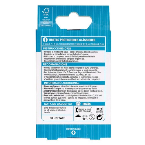 BONPREU Tiretes protectores clàssiques de 4 mides