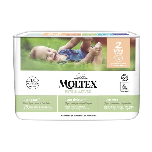 MOLTEX Bolquers T2 (3-6 kg) ecològic Pure&Nature