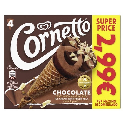 CORNETTO Gelat cucurutxo de xocolata