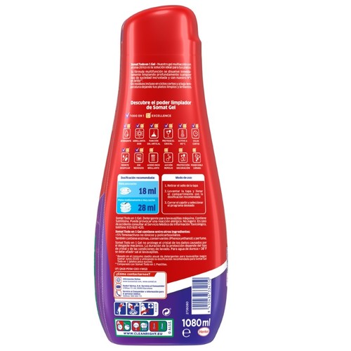 SOMAT Detergent rentavaixelles Tot en 1 gel de 60 dosis