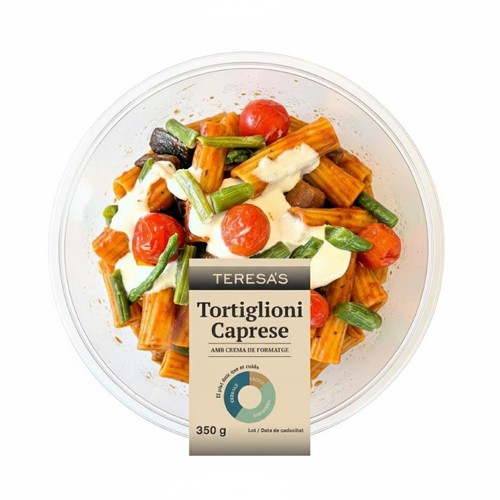 TERESA'S Tortiglioni amb salsa capresse