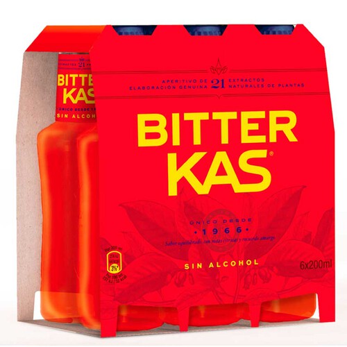 BITTER KAS Aperitiu sense alcohol en lot de 6 ampolles
