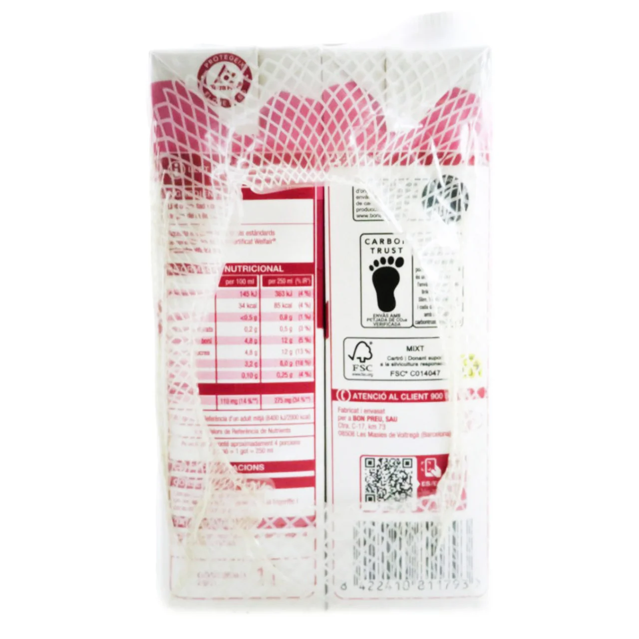BONPREU Leche desnatada 6x1L en cartón