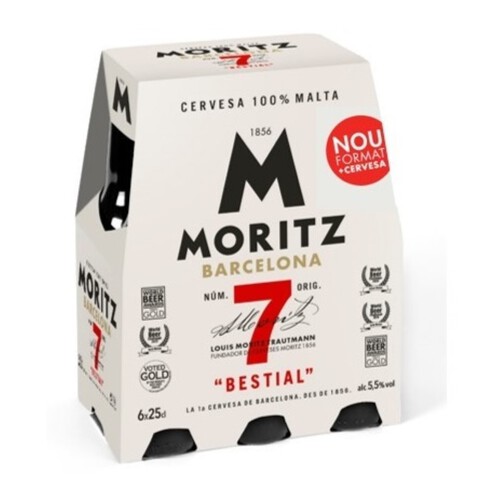 MORITZ Cervesa 100% malta 6 x 250 ml en ampolla