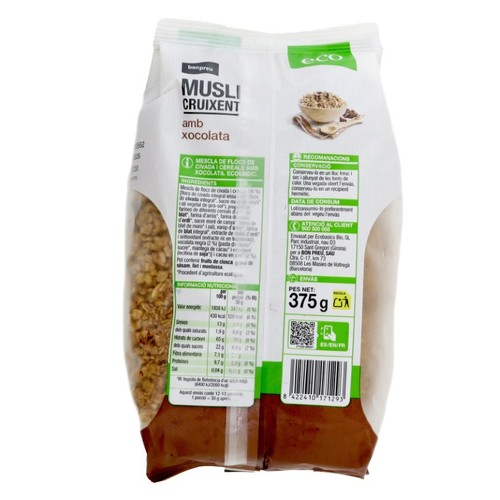 BONPREU Musli cruixent amb xocolata ecològic