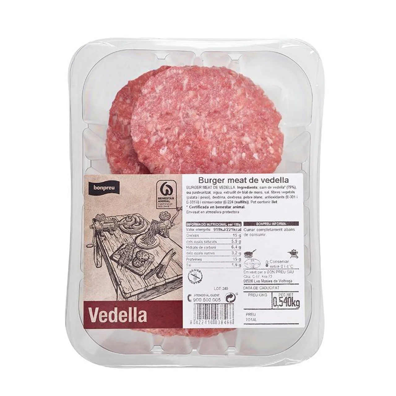 Burger meat de ternera