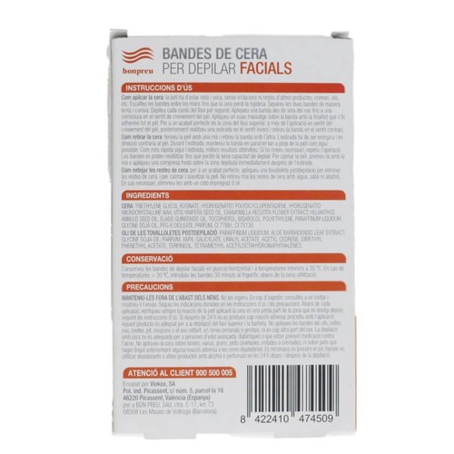 BONPREU Bandes de cera per depilar facials