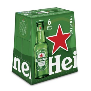 HEINEKEN Cerveza holandesa suave 6 x 25 cl en botella
