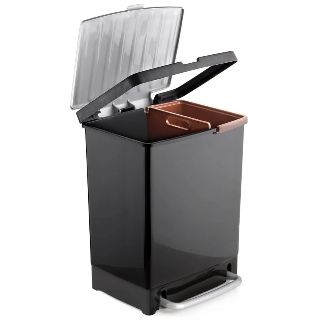 Cubo de basura reciclaje negro