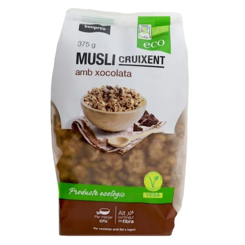 BONPREU Muesli crujiente con manzana y canela ecológico