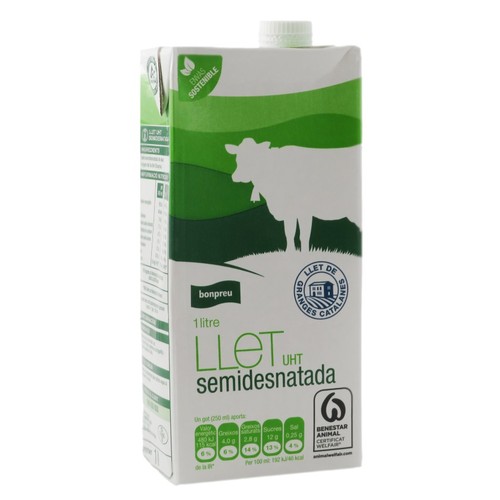 BONPREU Llet semidesnatada en cartró