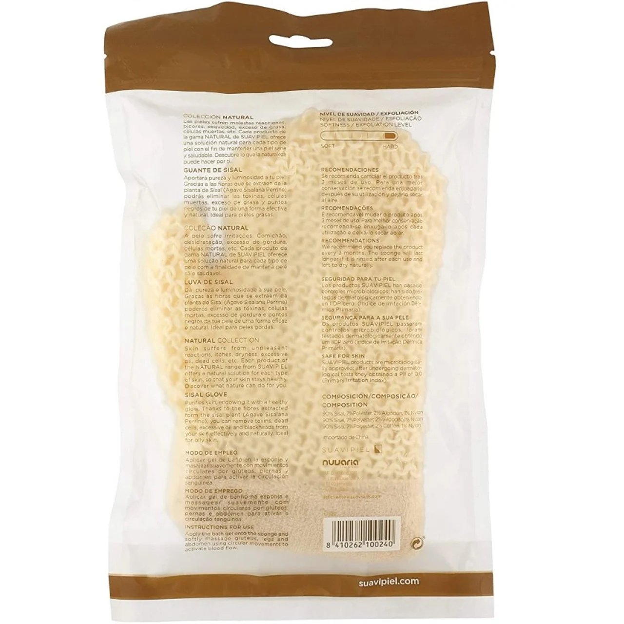 Guante de sisal 100% natural ecológico