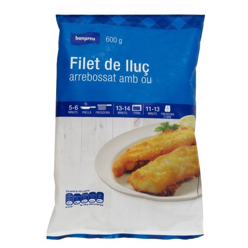 BONPREU Filet de lluç arrebossat amb ou