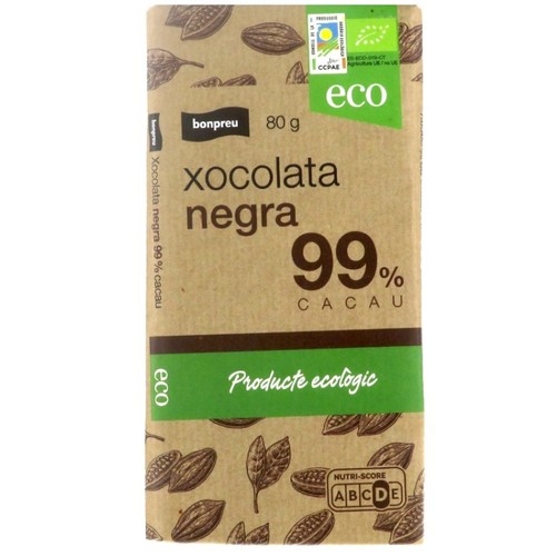 BONPREU Xocolata negra eco 99 % cacao