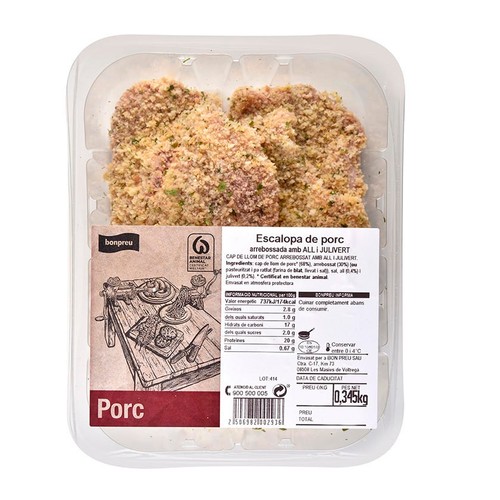 BONPREU Escalopa de porc arrebossada amb all i julivert