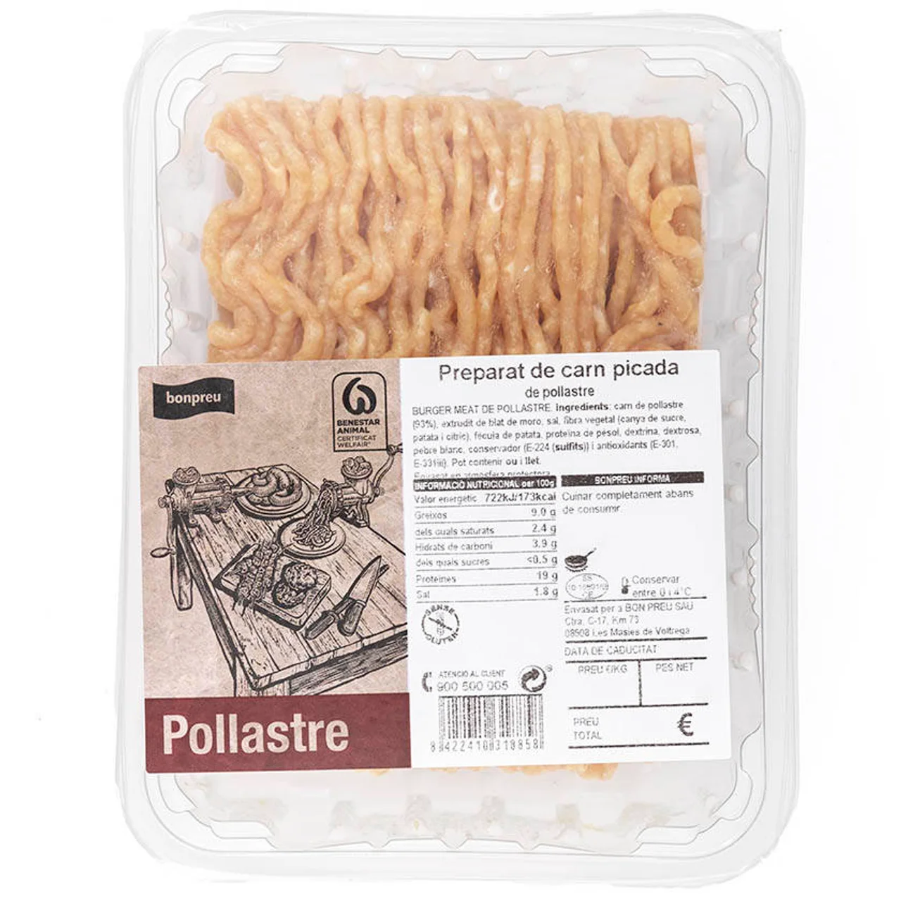 BONPREU Preparado de carne picada de pollo