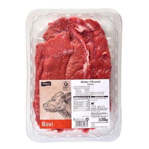BONPREU Bistec 1ªA de vedella anoll extra fi