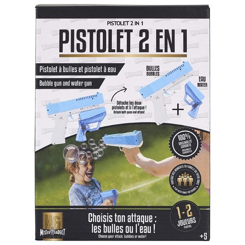 MISTER GADGET Pistola d'aigua i de bombolles 2 en 1