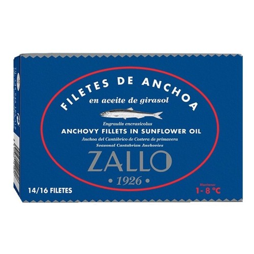 ZALLO Filets d'anxova Cantàbric en oli de girasol