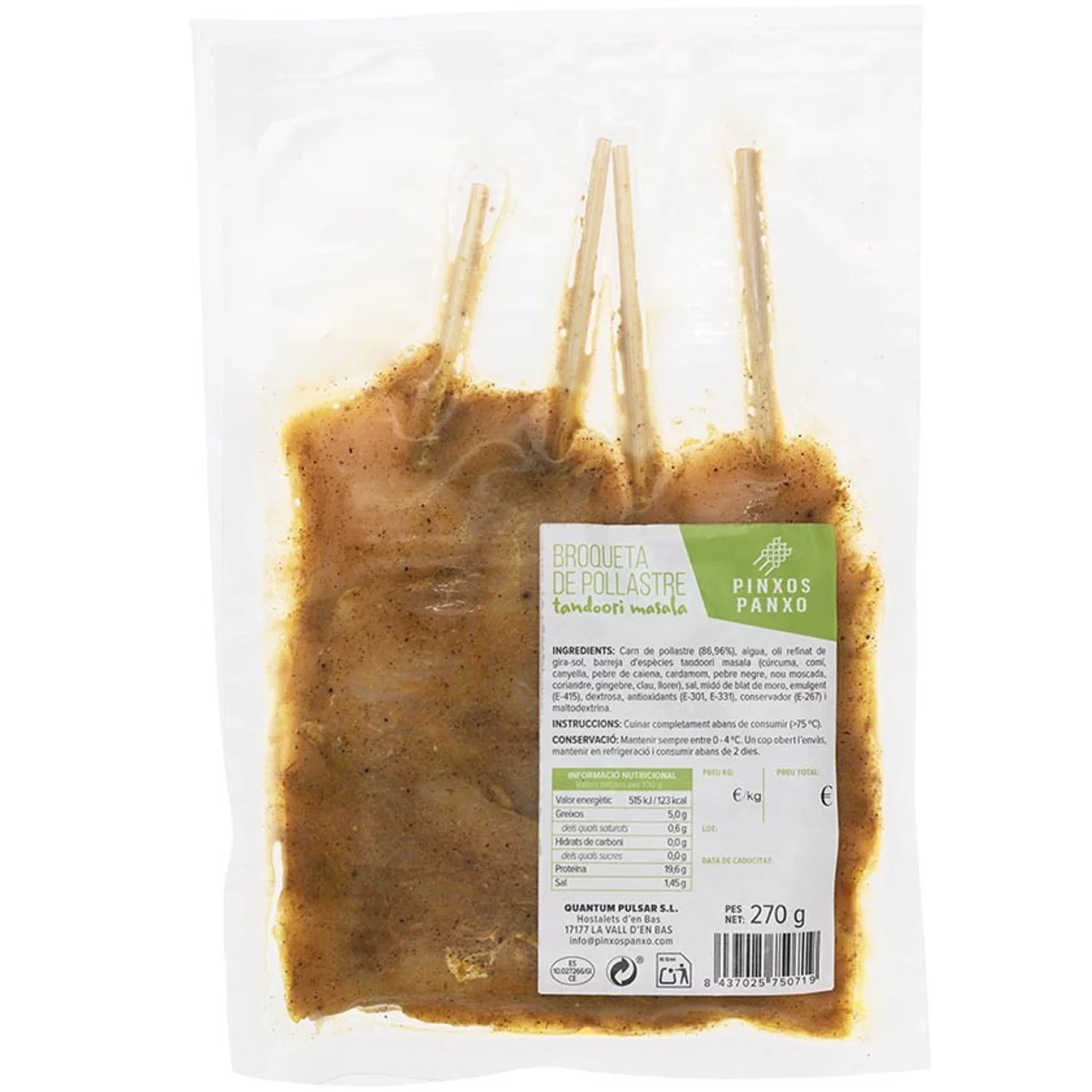 Pincho de pollo al Tandoori Masala