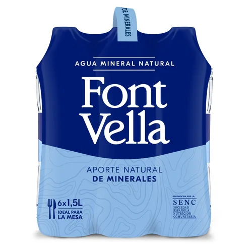 Agua con gas mineral natural 6x1 L
