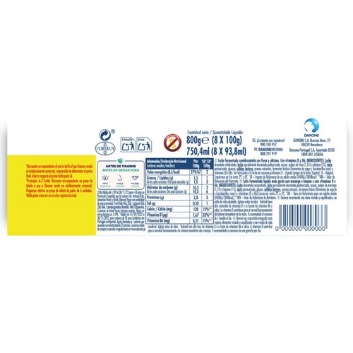 ACTIMEL Iogurt per beure de maduixa i plàtan