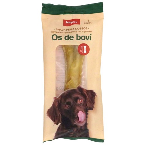 BONPREU Os premsat de boví de 17 cm per a gos