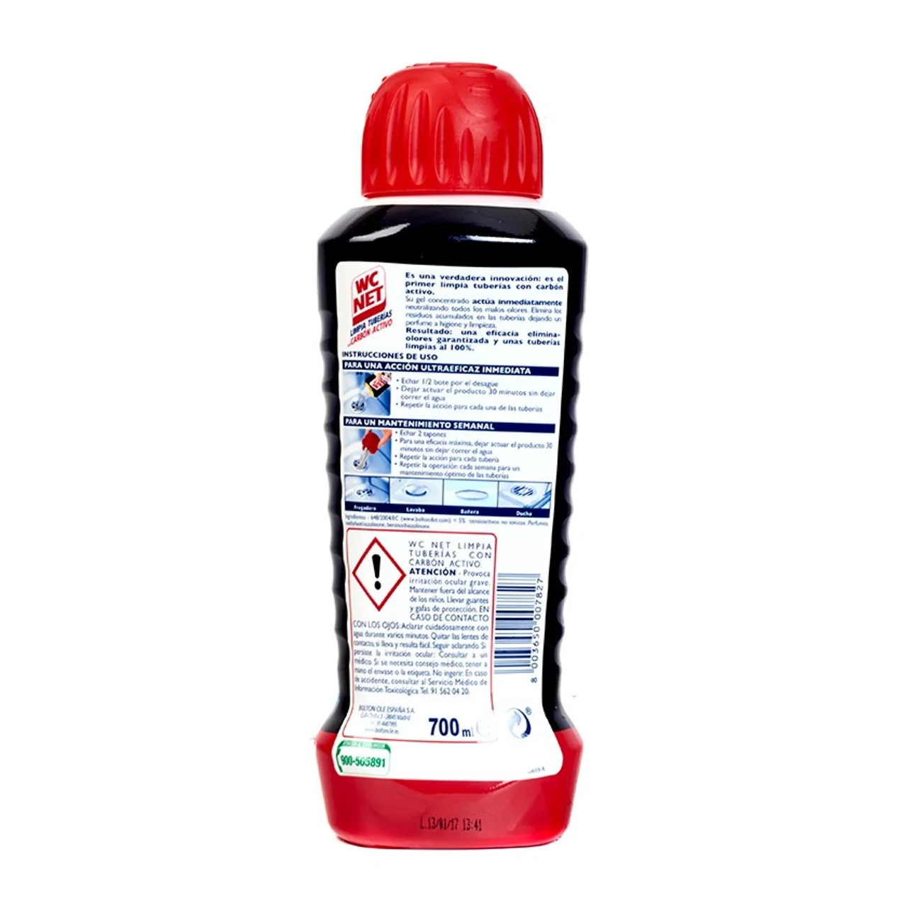 Limpia tuberías con carbón activo