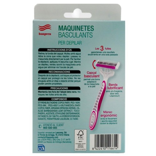 BONPREU Maquinetes basculants per depilar 3 fulles