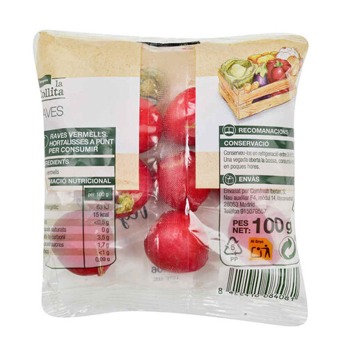 LA COLLITA Raves vermells en bossa de 100 g