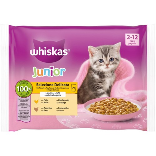 WHISKAS Menjar Selecció Delicada Junior per a gat