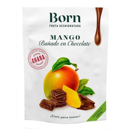 BORN Snacks de mango deshidratat amb xocolata ecològic