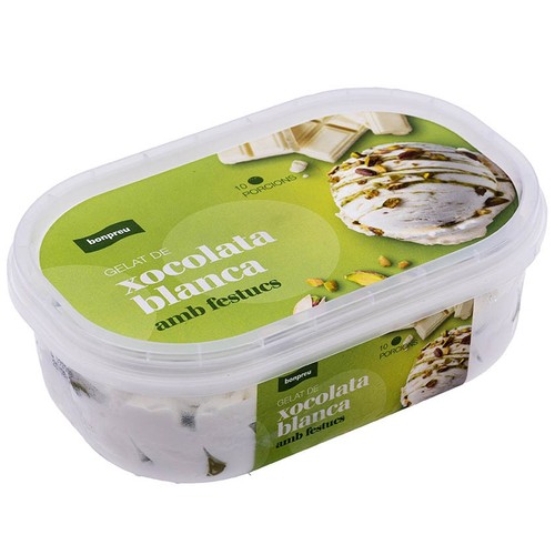 BONPREU Gelat de xocolata blanca amb festucs