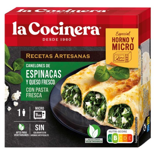 LA COCINERA Canelons d'espinacs i formatge 3u.