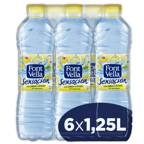 FONT VELLA SENSACIÓN Aigua amb llimona 6x1,250 L